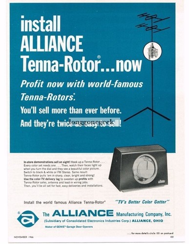Alliance tenna rotor 1966 - tenna-rotor,